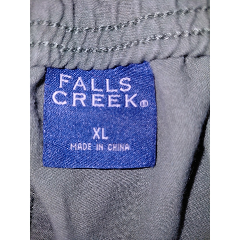 Falls Creek Womens XL Olive Green Cargo Capri Pants Elastic Waist Drawstring - Picture 2 of 3